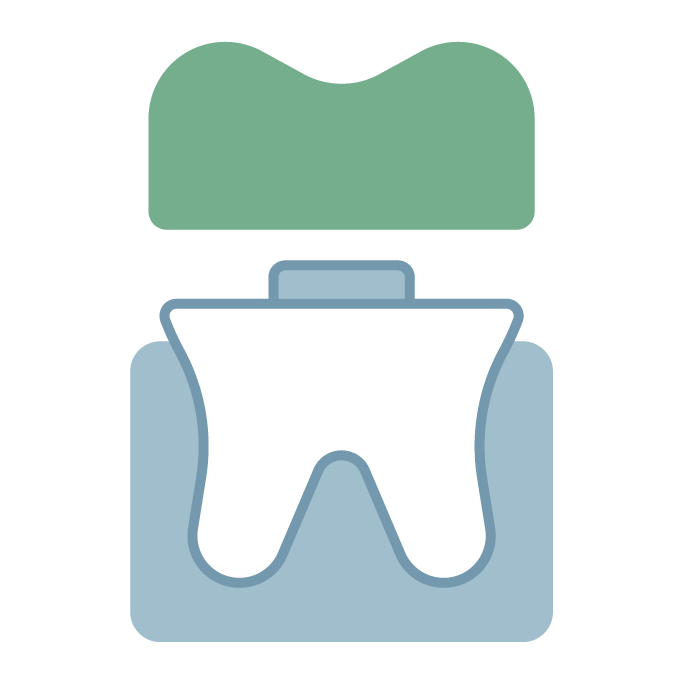 Icon graphic of a woman and a tooth