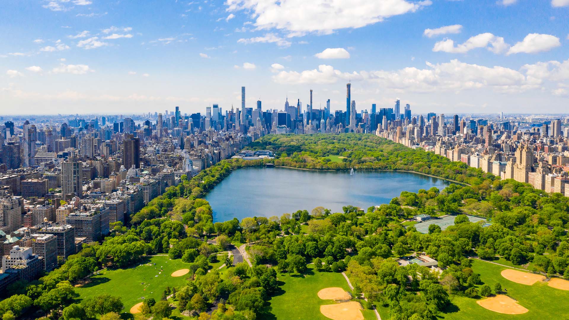 Aerial view of Central park, new york