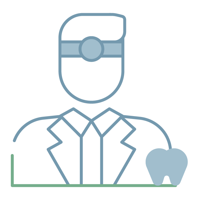 Icon graphic of a doctor and a tooth